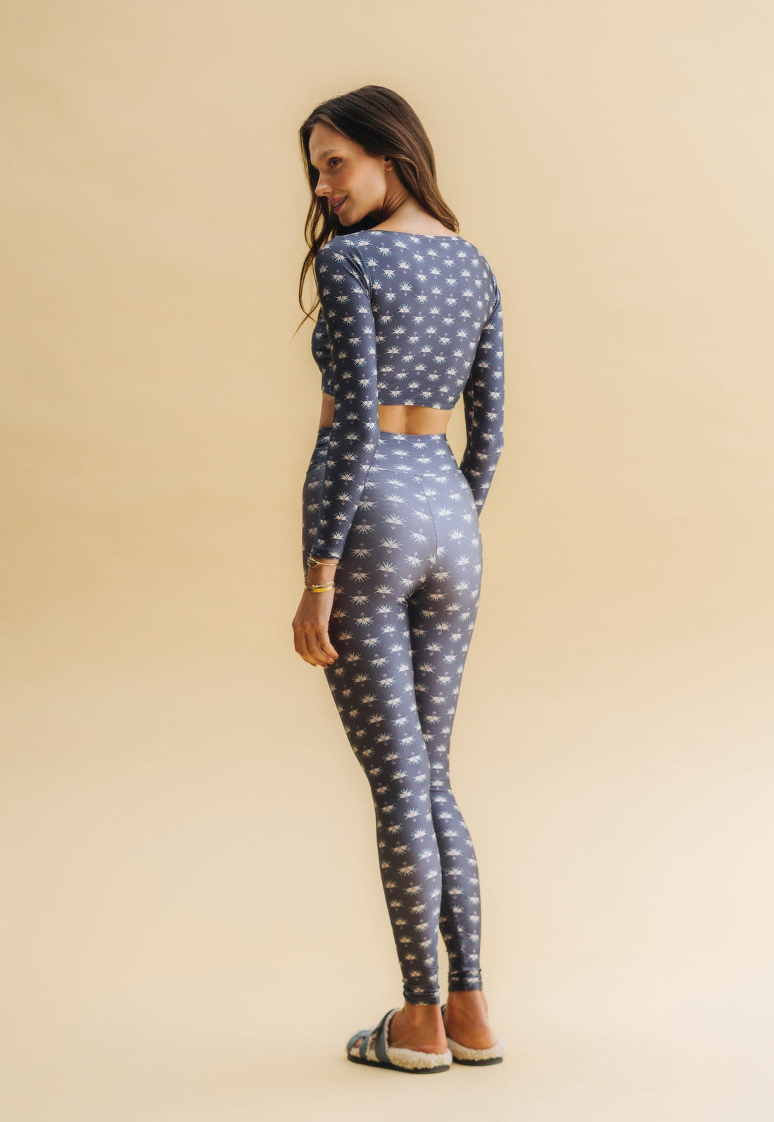 Plume long sleeve crop top