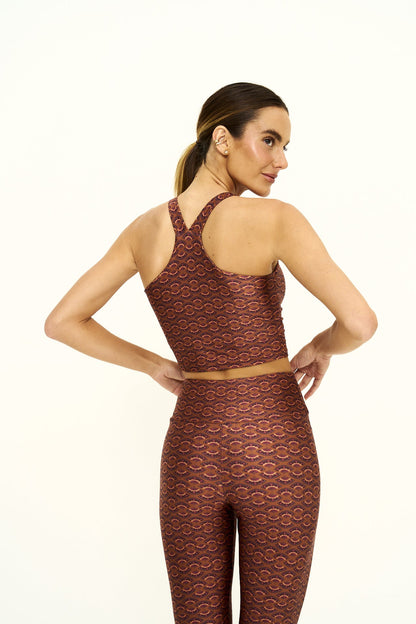 Calça Legging estampada High Brisa Marrom