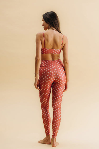 Red Tile High Legging Pants
