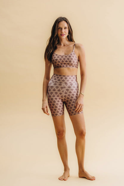 Shorts Slim Hamsá Mocha – frente