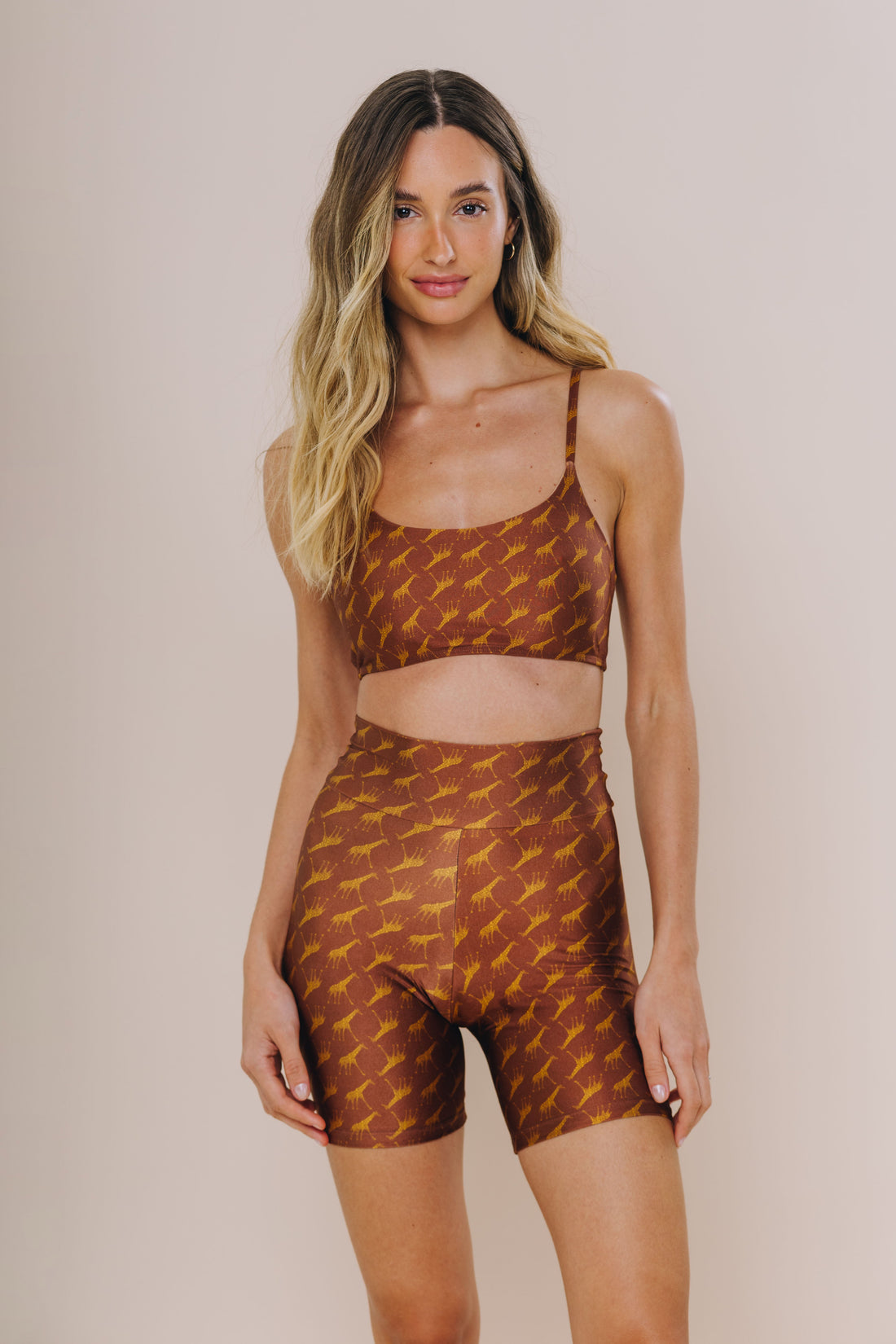 Brown Giraffe High Shorts