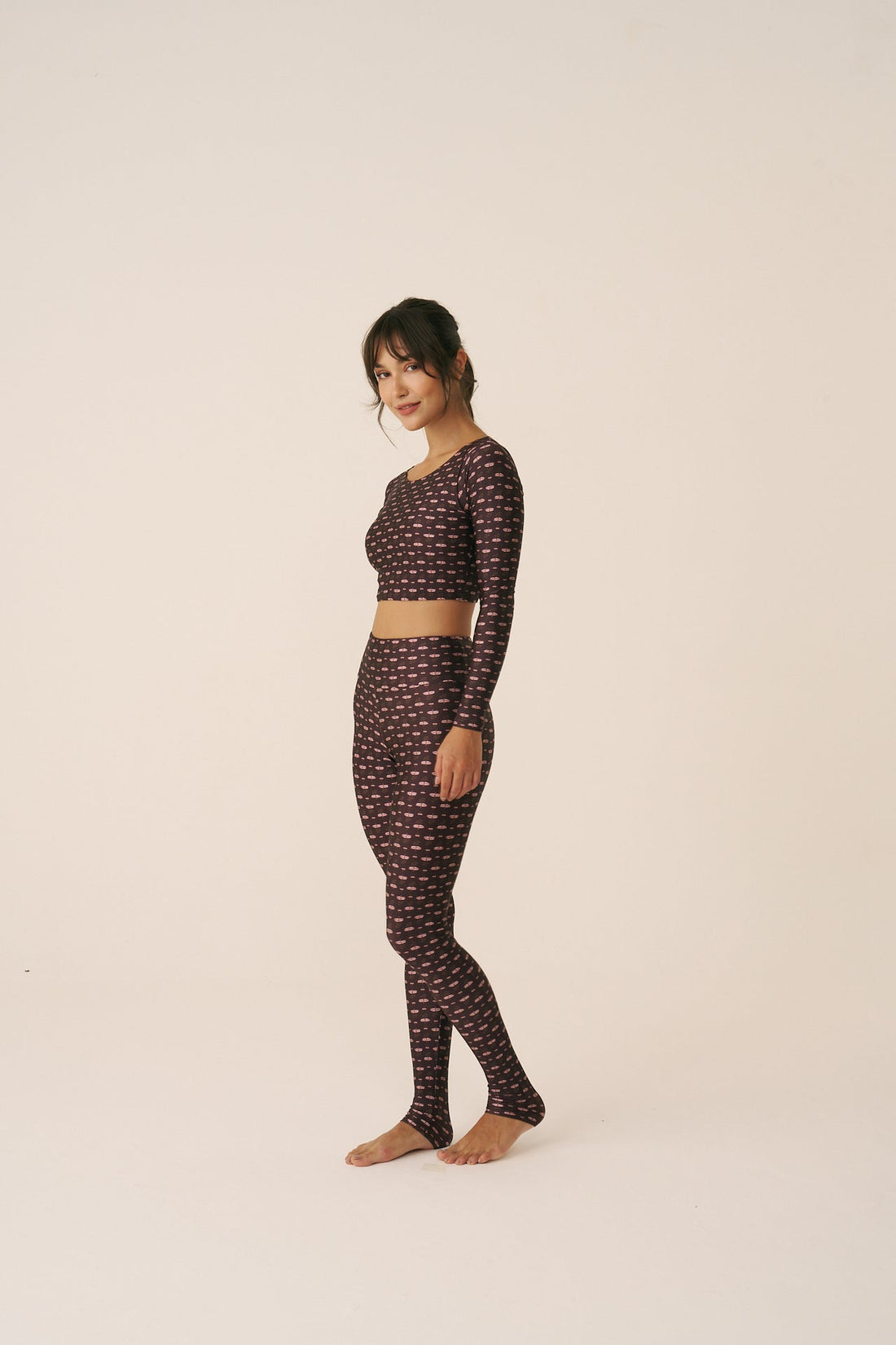 Top cropped manga longa Miragem