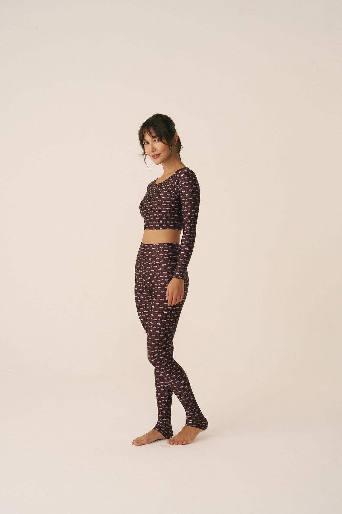 Top cropped manga longa Miragem