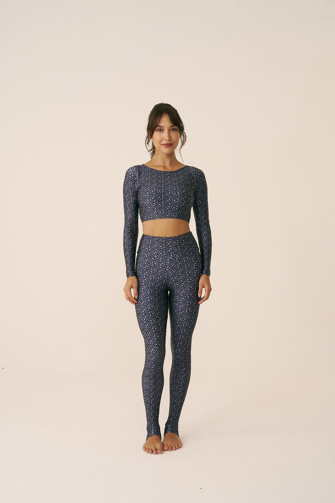 Calça Legging High Blue Galaxy – frente