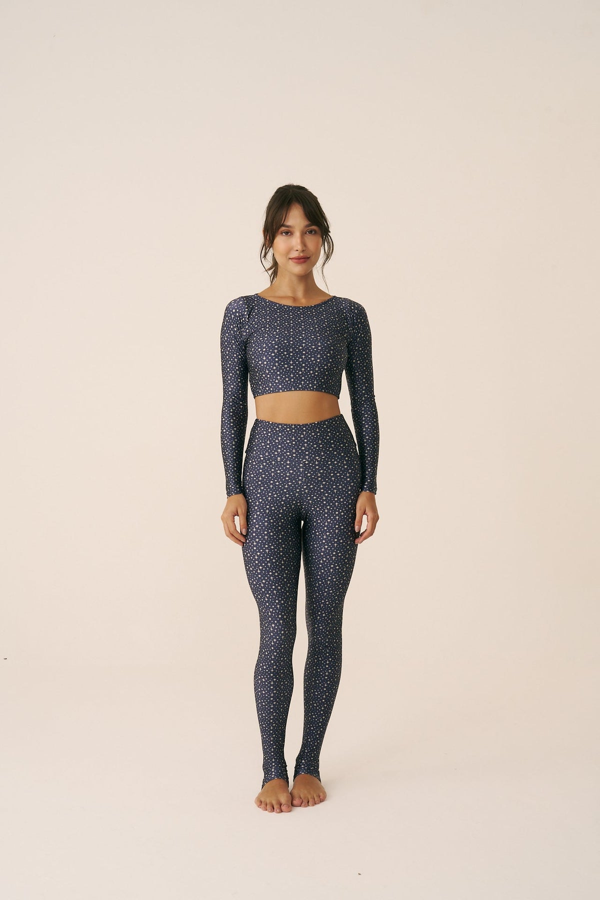Calça Legging High Blue Galaxy – frente