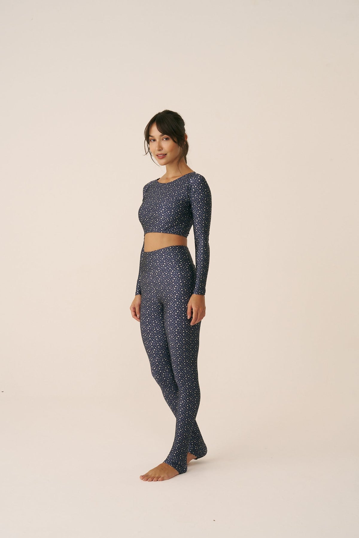 Top cropped manga longa Blue Galaxy – costas