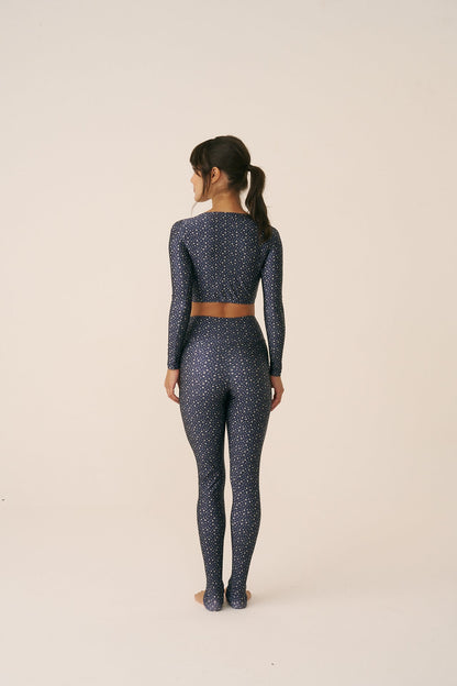 Top cropped manga longa Blue Galaxy – look 1