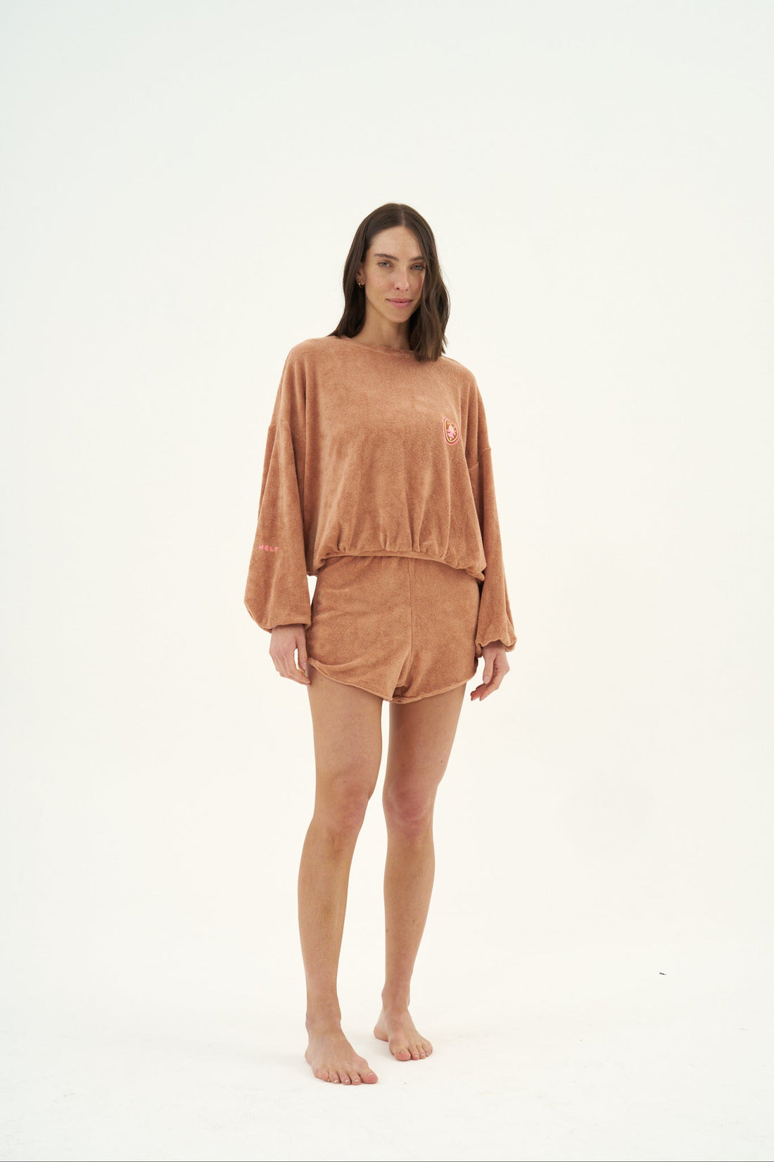 Conjunto Shorts Bird Caramelo