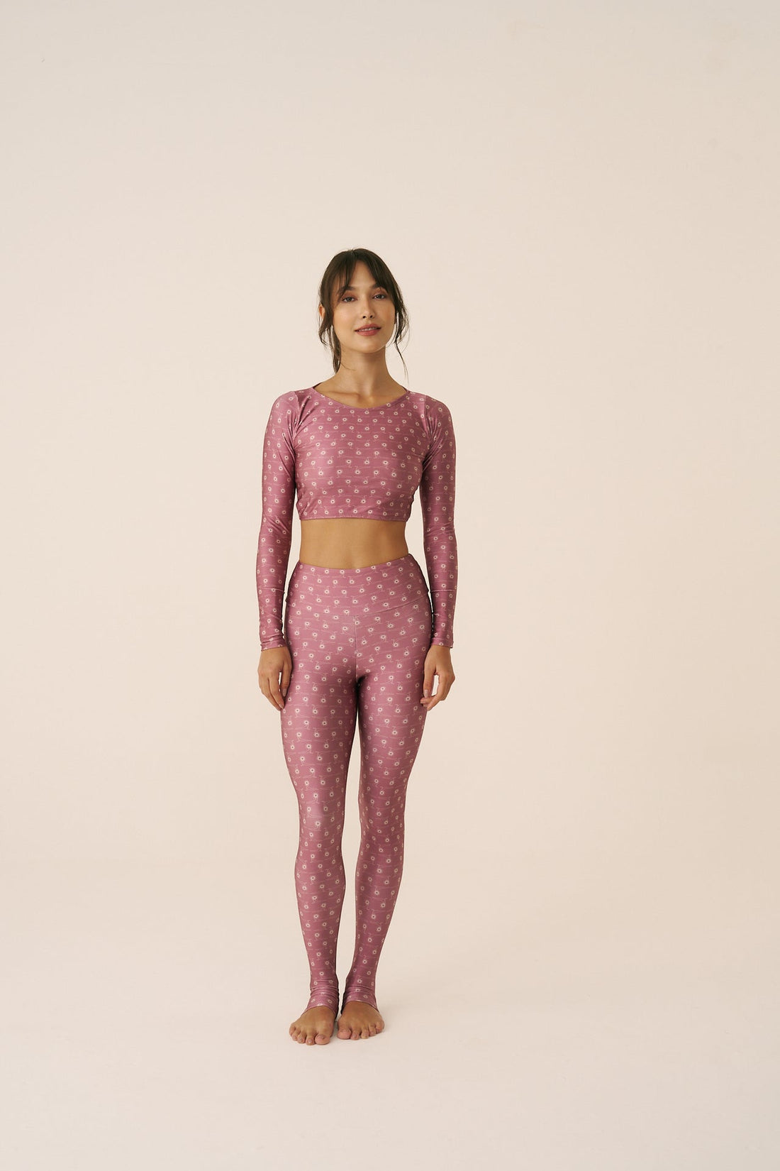 Calça Legging estampada High Surya Rosé
