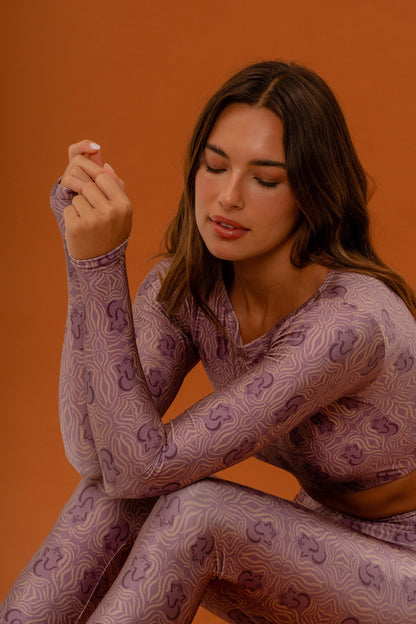 Ganesha long sleeve cropped top